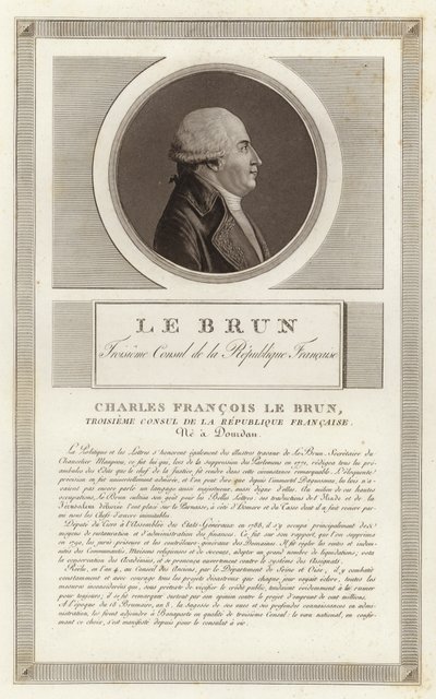 Charles-Francois Lebrun, Plaisance Dükü portresi by Jean Duplessi Bertaux