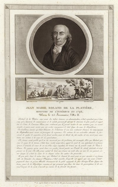 Jean-Marie Roland'ın portresi, vikont de la Platiere by Jean Duplessi Bertaux