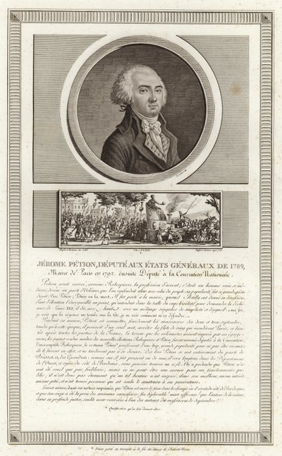 Jerome Petion de Villeneuve'nin portresi by Jean Duplessi Bertaux