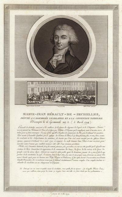 Marie-Jean Herault de Sechelles'in Portresi by Jean Duplessi Bertaux