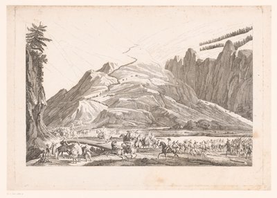 Gezici süvari ile dağ manzarası (nesne üzerindeki başlık) by Jean Duplessis Bertaux (attributed to)