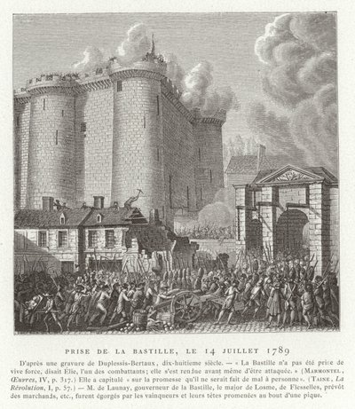 Bastille Fırtınası, Paris, Fransız Devrimi, 14 Temmuz 1789 by Jean Duplessis Bertaux