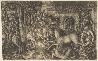 Tek Boynuzlu At Serisinden Bir Tekboynuz Tarafından Takip Edilen Kral, ca. 1555. by Jean Duvet