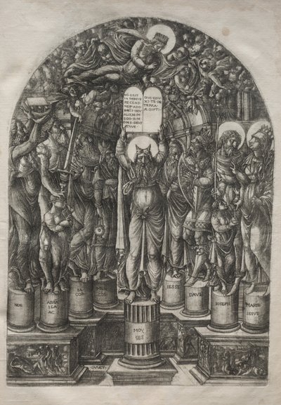 Patrikler tarafından çevrili Musa by Jean Duvet