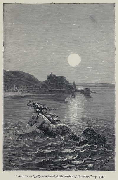 "Suyun yüzeyine bir balon gibi hafifçe yükseldi" (gravür) by Jean Edouard Dargent