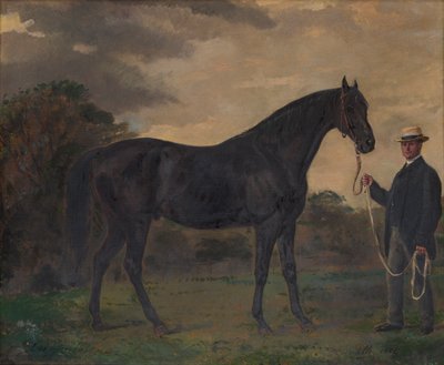 Chippendale ve Manzarada Bir Damat, 1837-1900 dolayları (tuval üzerine yağlı boya) by Jean Edouard Lacretelle