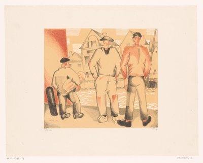 Kuru vissers aan de kade Balıkçılar ve yosun by Jean Emile Laboureur