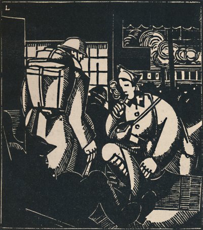 İstasyondaki Askerler, 1919 by Jean Emile Laboureur