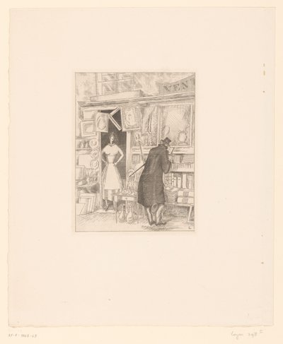 Bir antika dükkanında müşteriyi koklamak Marchande des antika by Jean Emile Laboureur