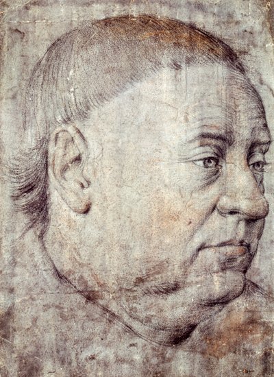 VII. Charles Şansölyesi Guillaume Jouvenel des Ursins'in Jean Fouquet tarafından portresi için çizim (yaklaşık 1415-yaklaşık 1481) by Jean Fouquet