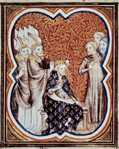 Le corre du roi Louis VI dit le Gros (1081-1137) Jean Fouquet (1420-1481) tarafından “Les grandes Chronicles de France” dan alınan minyatür 15. yüzyıl Paris, B.N. by Jean Fouquet