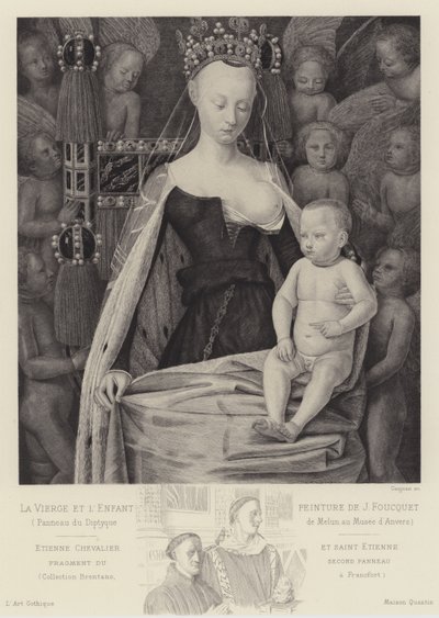 Meleklerle Çevrili Bakire ve Çocuk, c1450 by Jean Fouquet