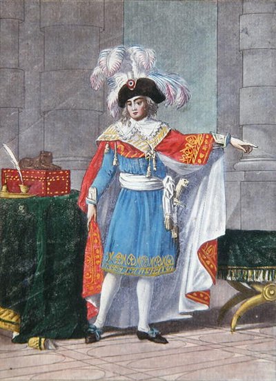 Resmi kostümlü (renkli gravür) Directoire döneminin (1795-99) Yönetici Direktörlüğünün Beş Üyesinden biri by Jean Francois (after) Garneray