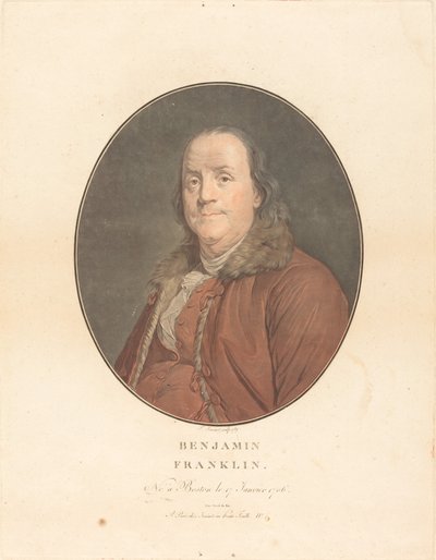 Benjamin Franklin, 1789. Yaratıcılar: Jean Francois Janinet, Joseph Siffred Duplessis. by Jean Francois Janinet, Joseph Siffred Duplessis