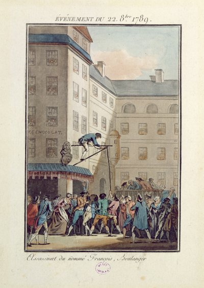 22 Ekim 1789 Olayları: Fırıncı Francois adlı bir adamın asılması by Jean Francois Janinet