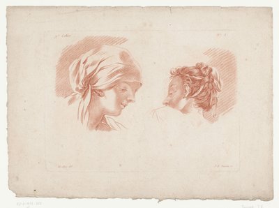 iki kadın kafası İnsan vücudu parçaları içeren kompozisyonlar (dizi adı) IXe Cahier de Principes du Design d