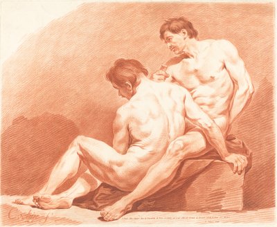 İki Erkek Çıplak, c. 1774. by Jean Francois Janinet
