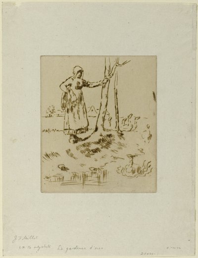 Kazlara Bakan Kız by Jean Francois Millet