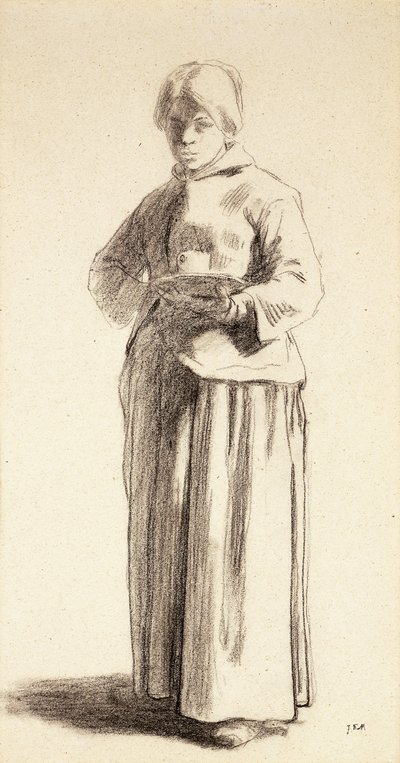 Kupa Tutan Ayakta Duran Kadın, c.1852-56 by Jean Francois Millet