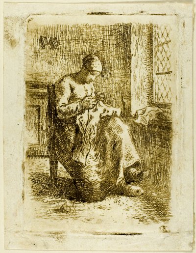 Kadın Dikiş by Jean Francois Millet