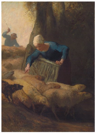 Sürü Saymak, 1847-49 by Jean Francois Millet