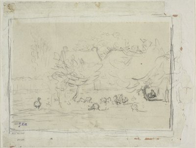 Çiftlik bahçesinde kazlar by Jean Francois Millet