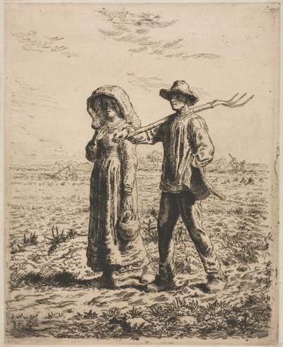 İşe gidiyor. by Jean Francois Millet