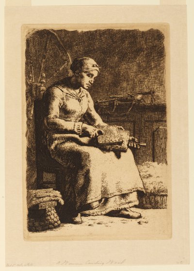 La Cardeuse (Yün Tarakçısı) by Jean Francois Millet