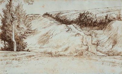 Vichy yakınlarında bir yamaca sahip manzara by Jean Francois Millet