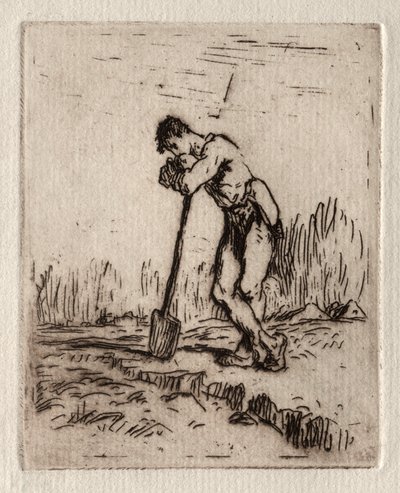 Maça Yaslanmış Adam by Jean-Francois Millet