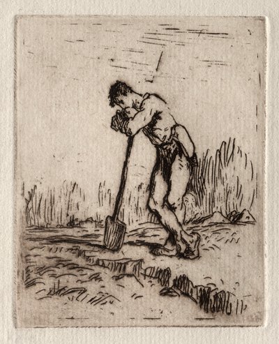 Maça Yaslanmış Adam. by Jean Francois Millet