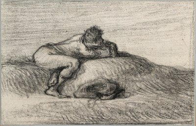 Tepede çömelmiş adam, 1848-1850 by Jean Francois Millet