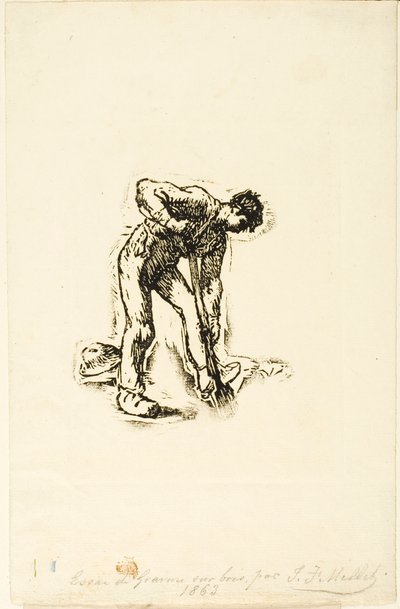 köylü kazma by Jean Francois Millet