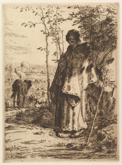 Çoban Örgüsü, 1862. by Jean Francois Millet