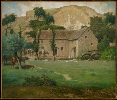 Çiftlik Evi, c.1867-69 (dokuma kağıt üzerine pastel, gemiye yerleştirilmiş) by Jean Francois Millet