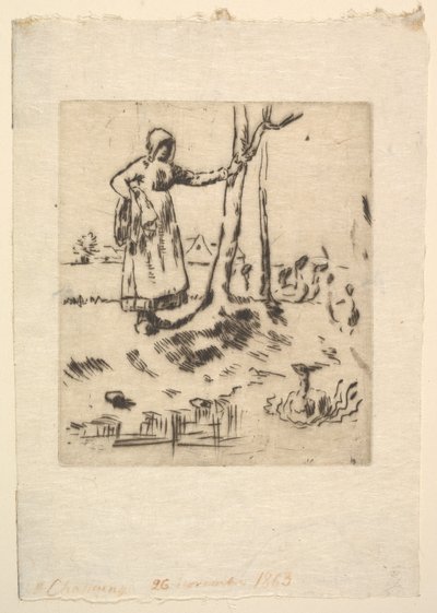 Kaz Kız, 1830-75. by Jean Francois Millet