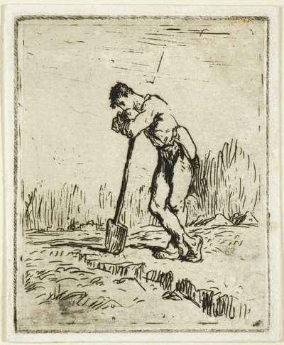 Küreğine Dayanan Adam by Jean Francois Millet