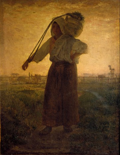 Tarlaların Dönüşü Jean Francois Millet (1814-1875) 1850 yaklaşık. karartmak 42x33 cm Milano, Galleria d