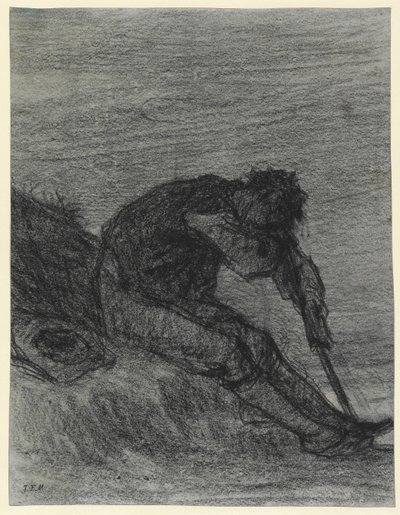 Yorgun Haymaker (kağıt üzerinde siyah tebeşir) by Jean Francois Millet