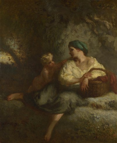 Fısıltı, c. 1846 by Jean Francois Millet
