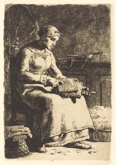 Yün Tarakçısı (La cardeuse) by Jean Francois Millet