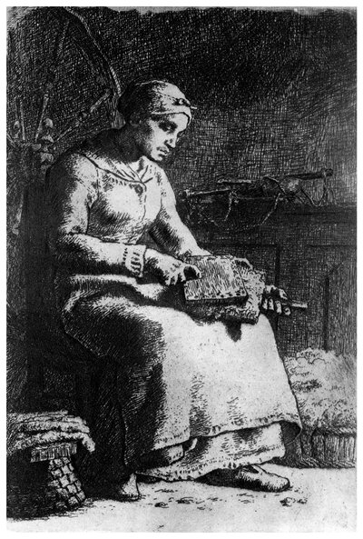 Yün Tarakçı, c1835-1875 1924 by Jean Francois Millet