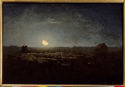 Koyun parkı, ay ışığı. Jean Francois Millet