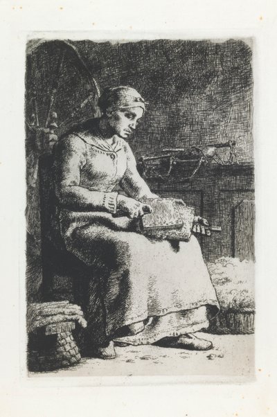 Kadın Tarak Yün by Jean Francois Millet