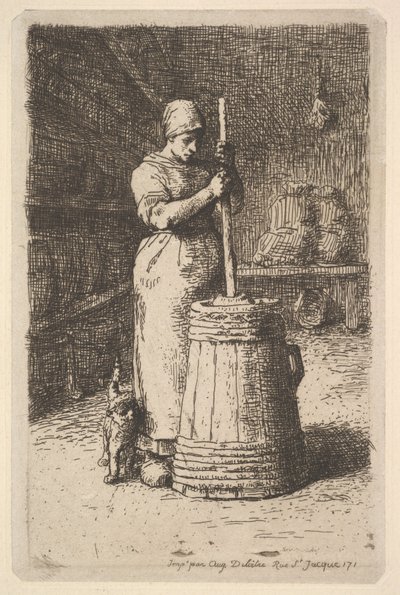 Kadın Tereyağı, 1855-56. by Jean Francois Millet
