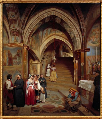 Jean Francois Montessuy (1804-1876) tarafından San Subiaco Benedictine manastırının kilisesinin görünümü by Jean Francois Montessuy