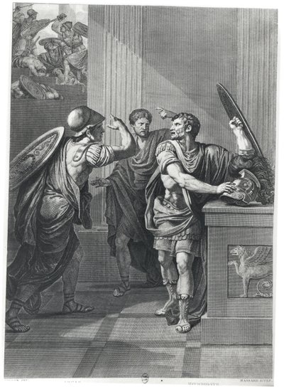 Arcan ve Mithridate, Jean Racine (1639-99) tarafından Massard tarafından oyulmuş 
