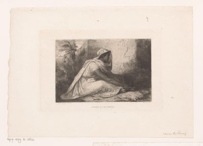 Oturan Arap kadın by Jean Francois Portaels