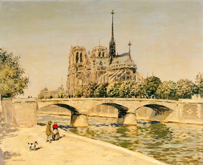 Notre Dame ve Seine by Jean Francois Raffaelli