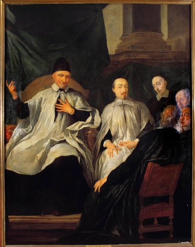Saint Vincent de Paul (1581-1660) Başkan bir din adamları meclisi Jean Francois de Troy (1679-1752) tarafından boyanmış 17. yüzyıl Paris, kilise Saint Sulpice by Jean François de Troy